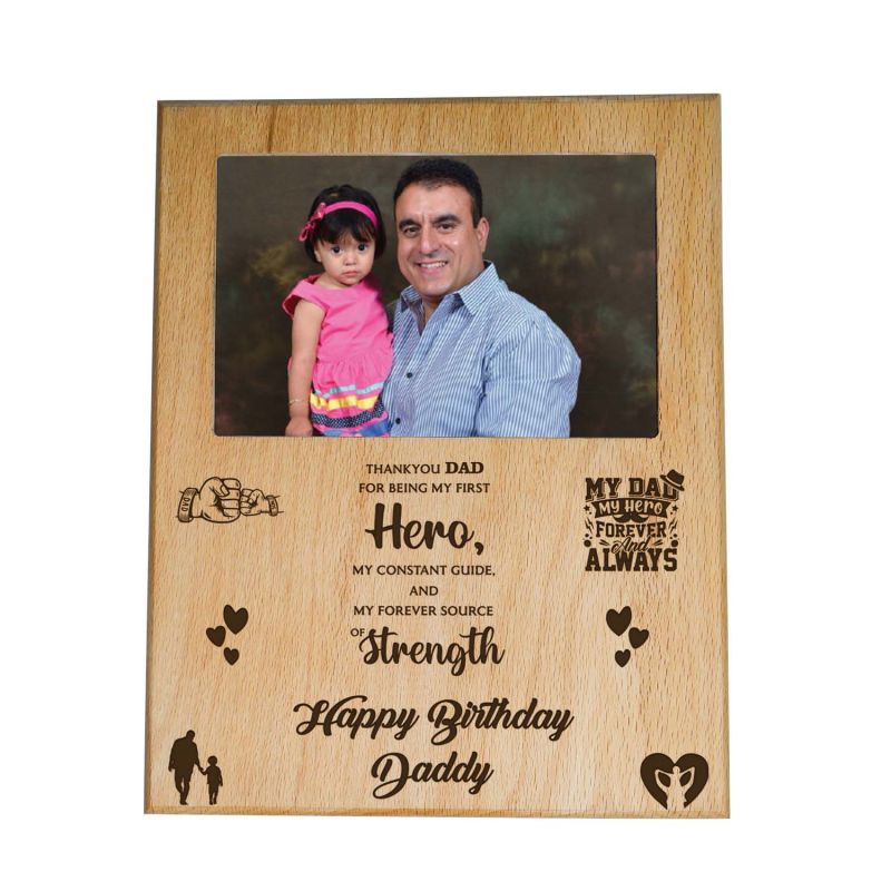 Personalized Engraved Dad Photo Frame | Customized With Photo & Text | Gift For Dad